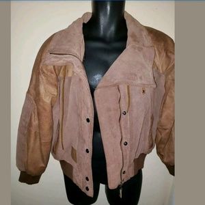 Womens Leather Jacket Vintage East West Jacket szS